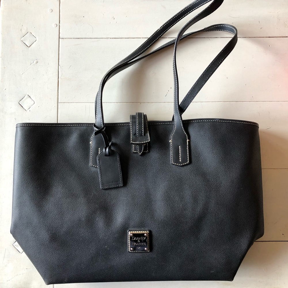 Dooney & Bourke Black Leather Tote Red Interior